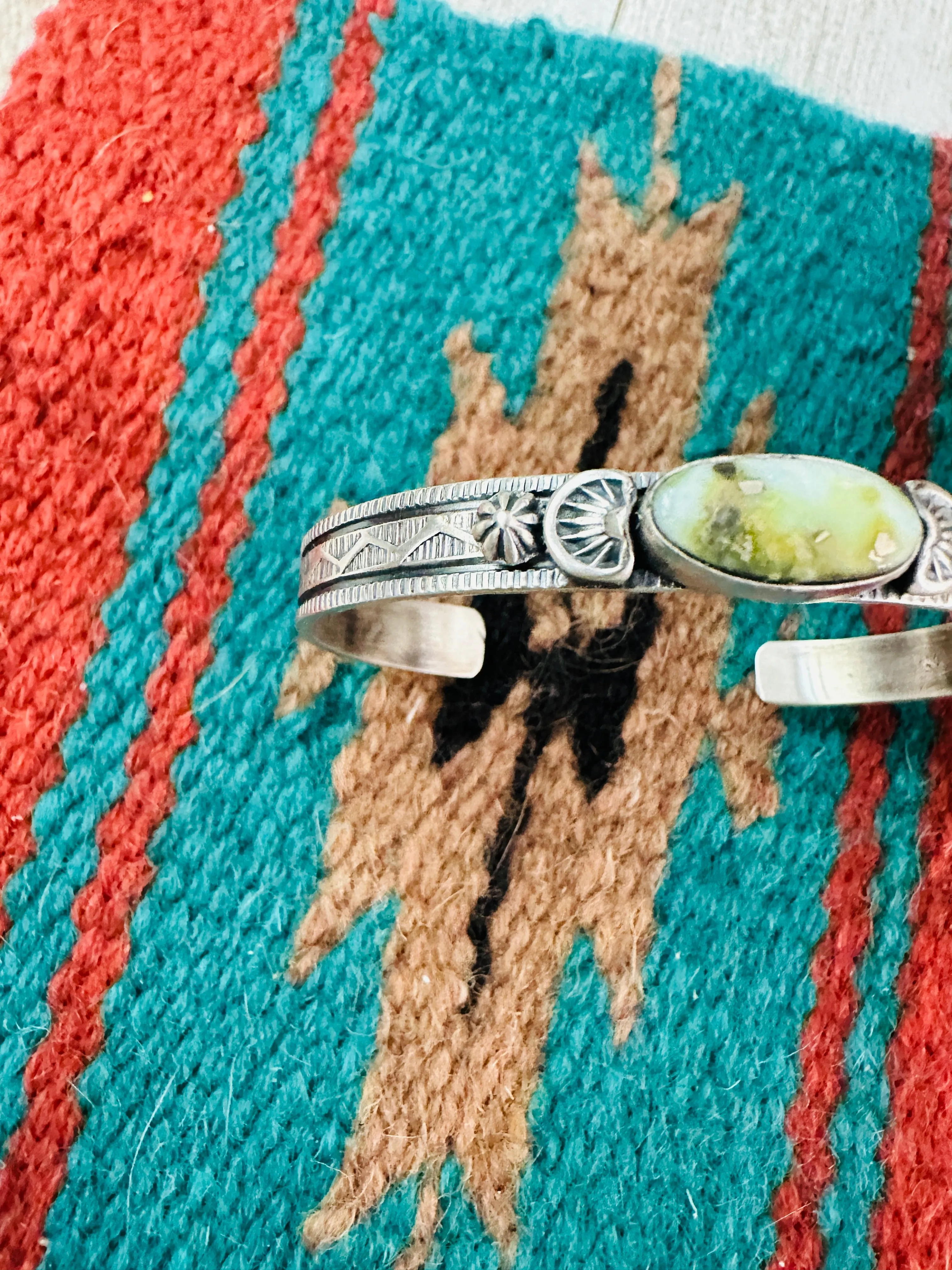 Navajo Palomino Turquoise & Sterling Silver Cuff Bracelet