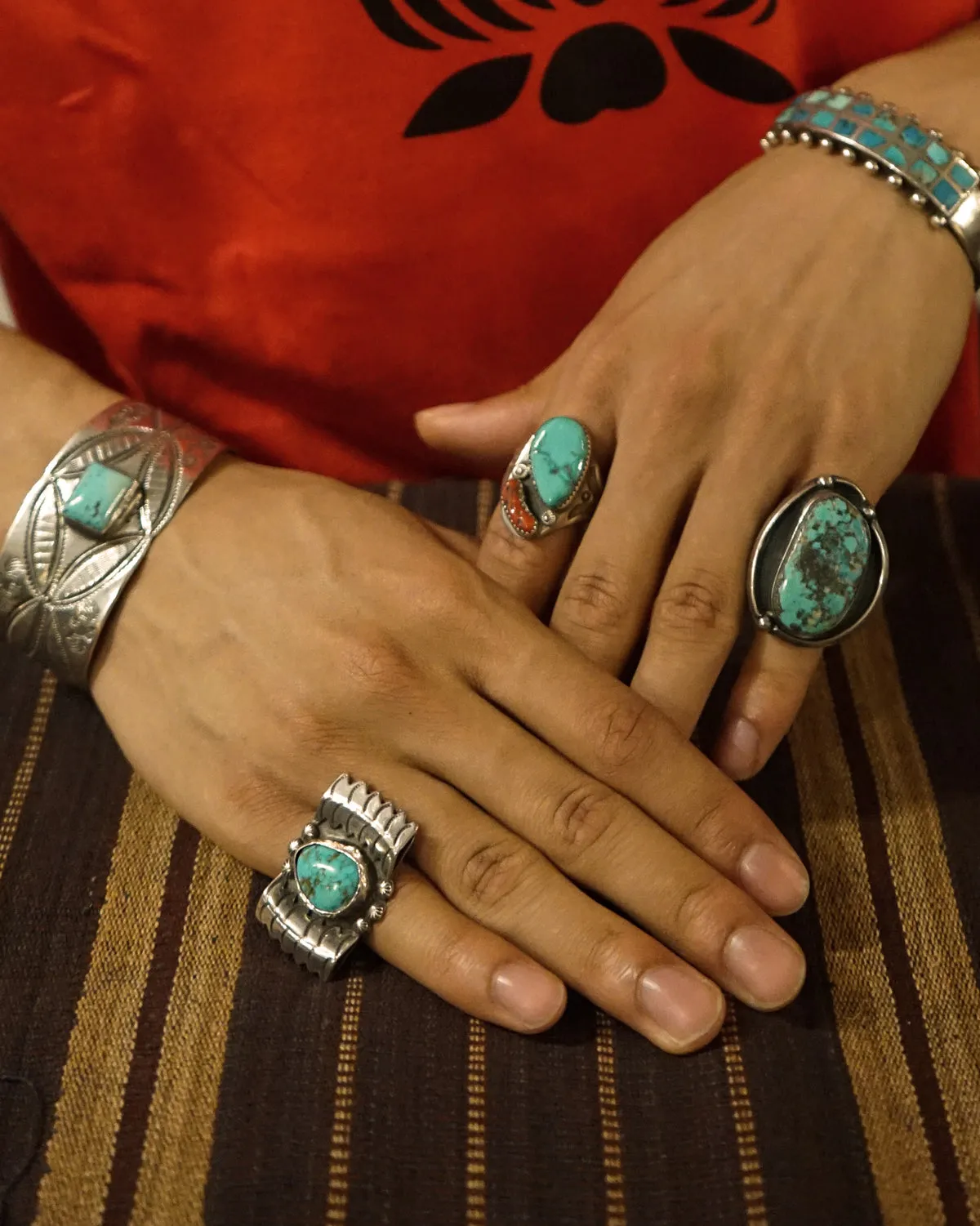 NAVAJO Silver x Turquoise Cuff Bracelet