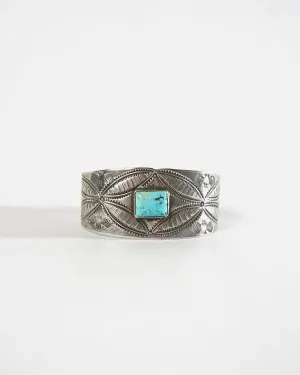 NAVAJO Silver x Turquoise Cuff Bracelet