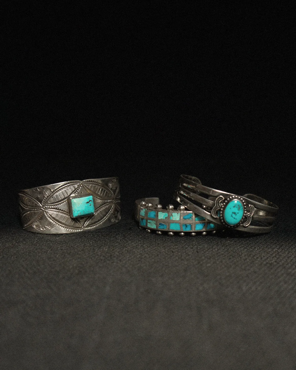 NAVAJO Silver x Turquoise Cuff Bracelet