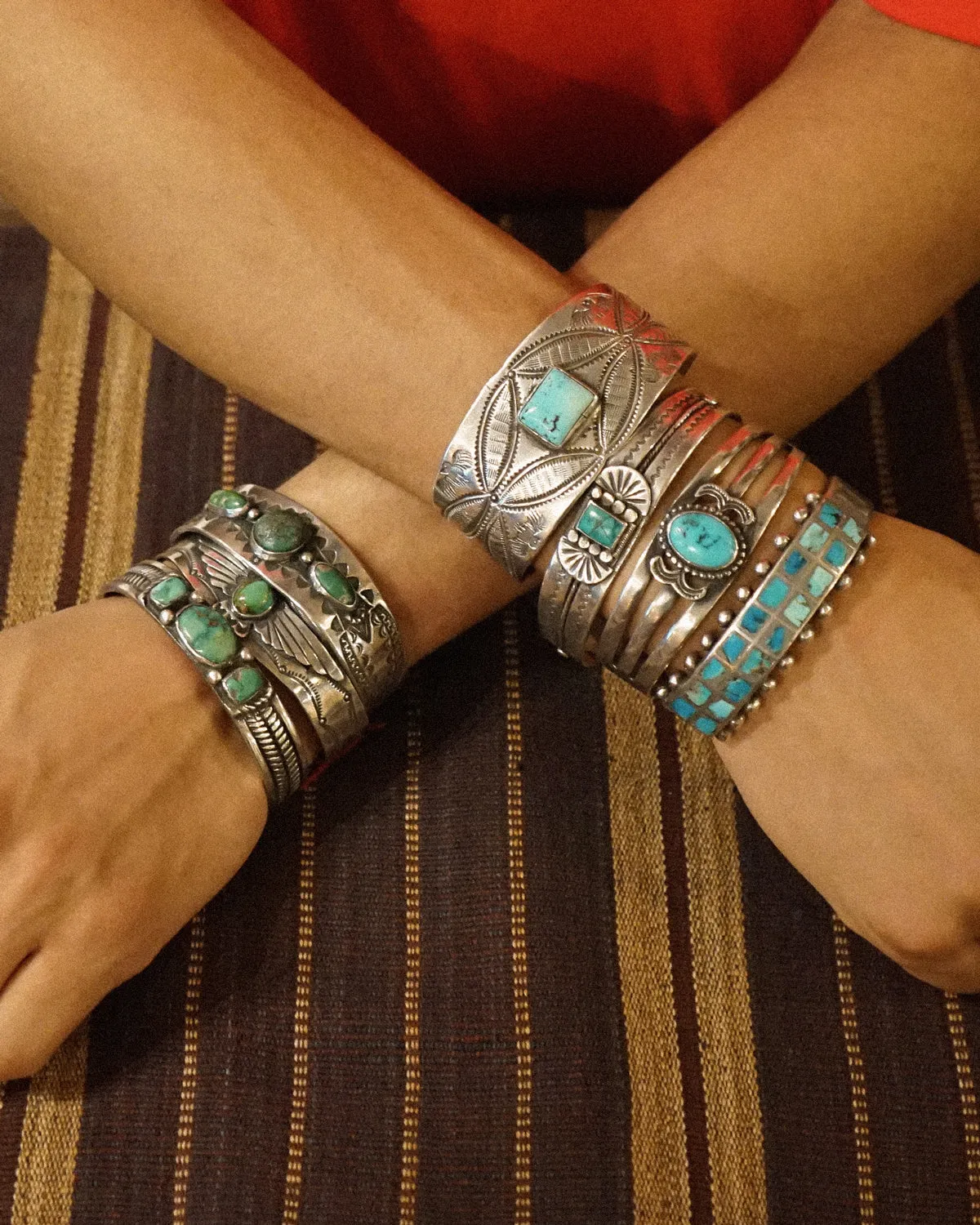 NAVAJO Silver x Turquoise Cuff Bracelet