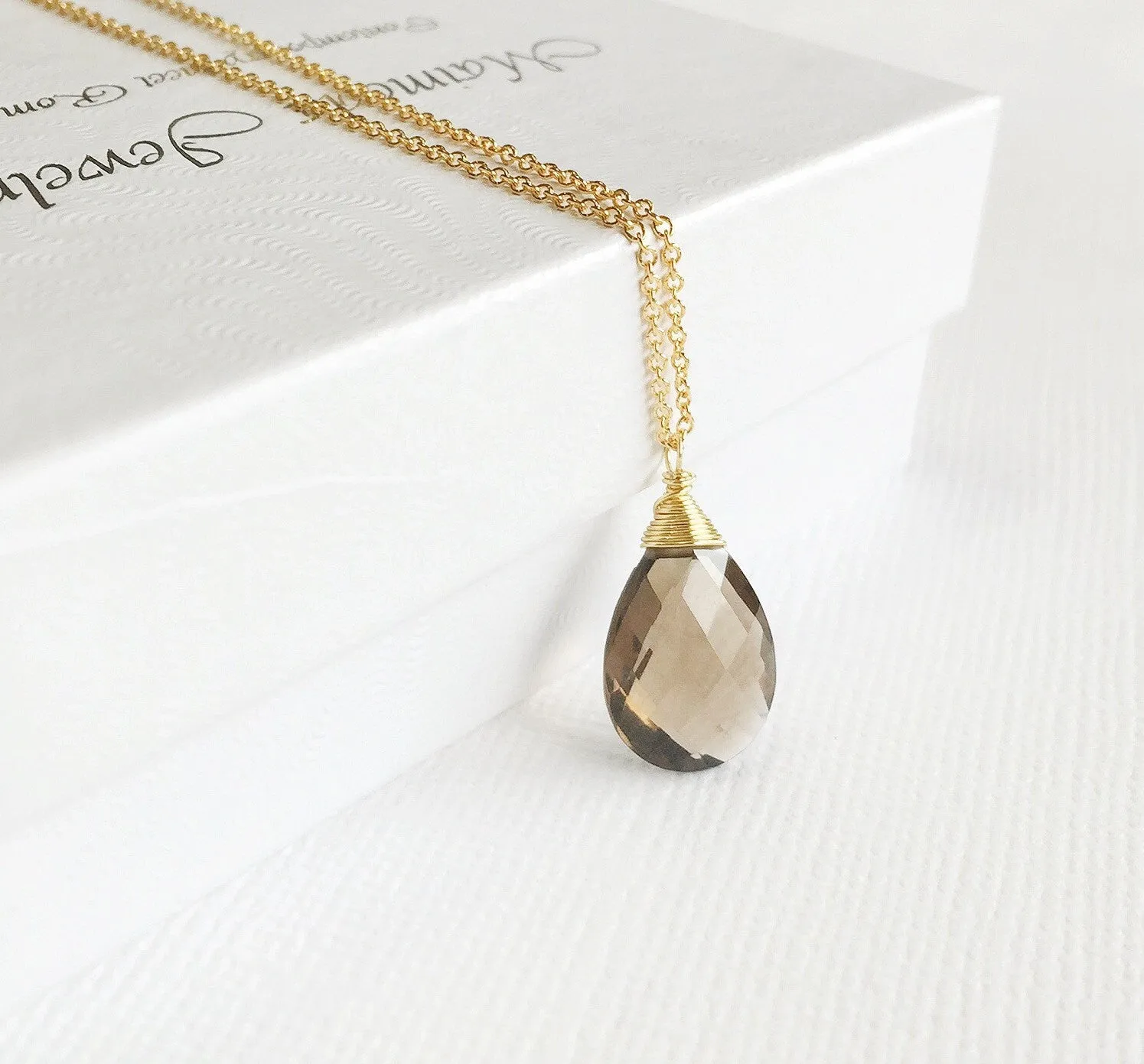 Necklace Yazmin - smoky quartz (N193)