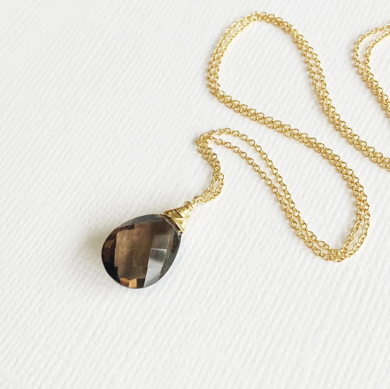 Necklace Yazmin - smoky quartz (N193)