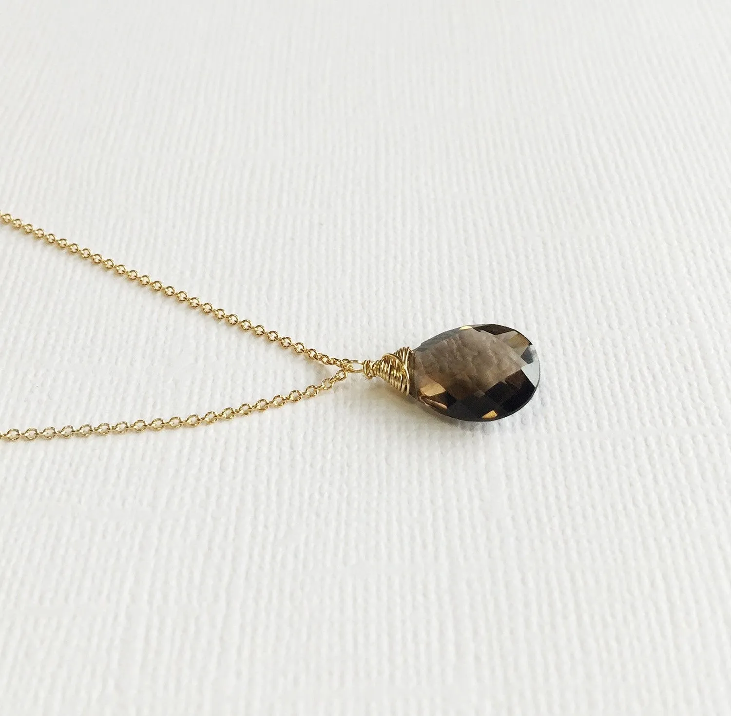 Necklace Yazmin - smoky quartz (N193)