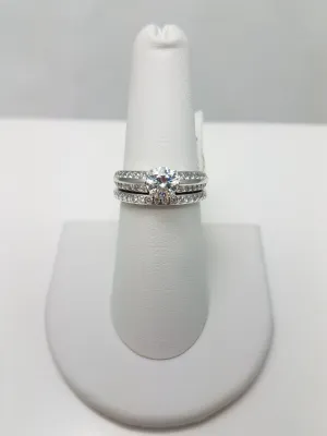 New! Natural Diamond 18k White Gold 2pc Engagement Ring Mount