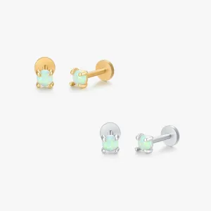 Opal Threadless Flat Back Stud