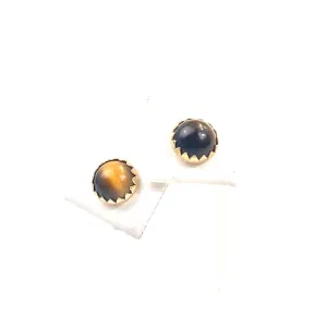 Opal , tiger eye 14KGF post , sterling silver peg , SKU#TGR997EYE