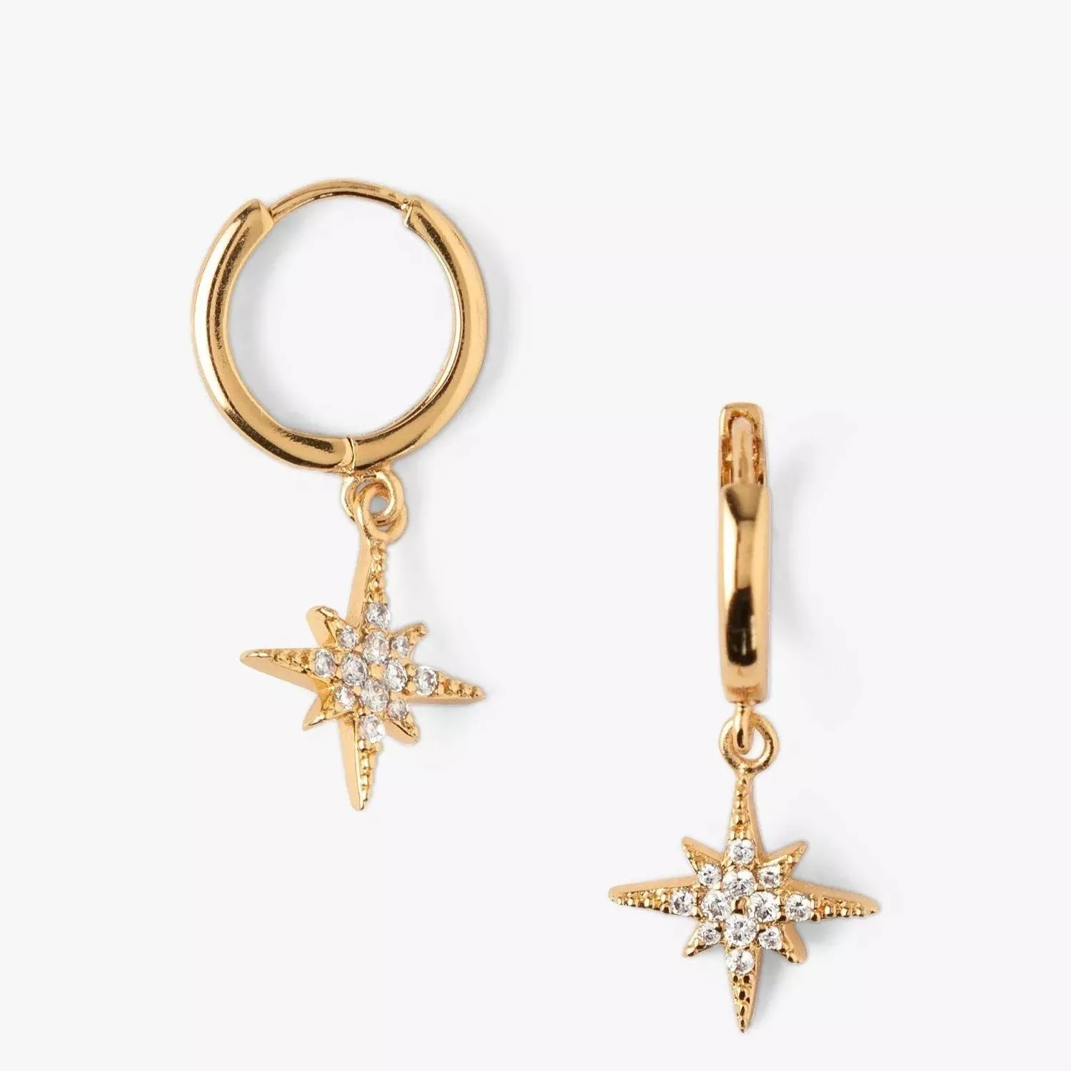 Orelia Gold Starburst Huggie Hoop Earrings