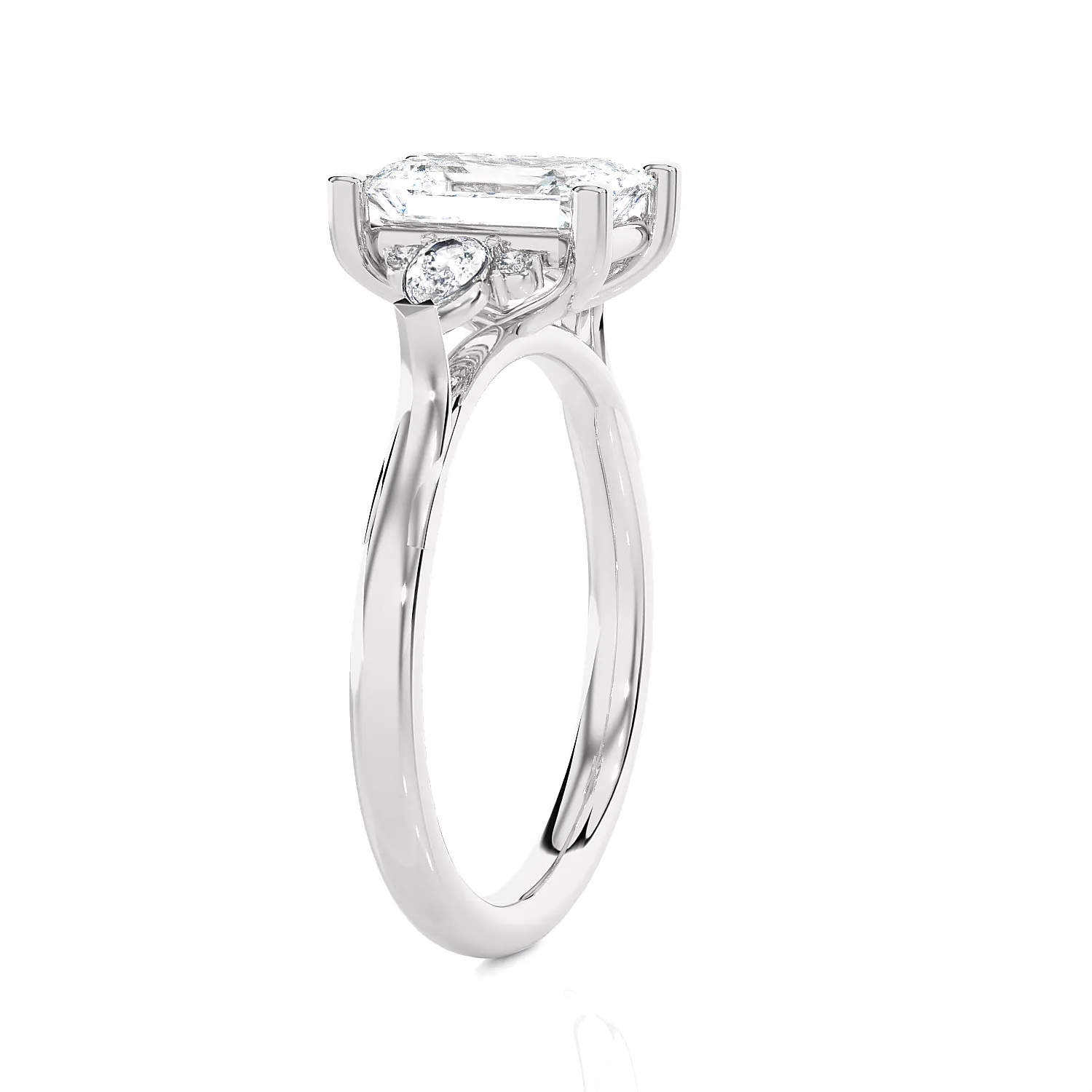 Oval Three Stone Lab Grown Diamond Ring