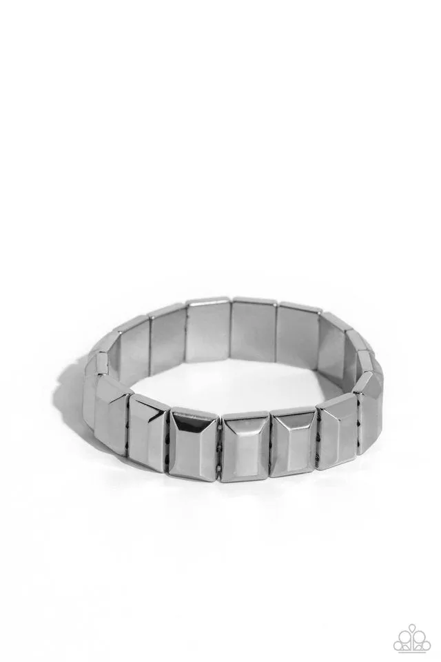 Paparazzi Bracelet ~ Chunky Champion - Silver