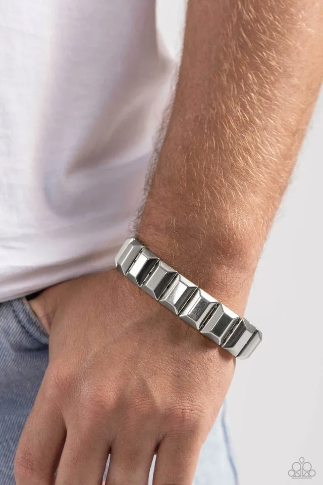 Paparazzi Bracelet ~ Chunky Champion - Silver