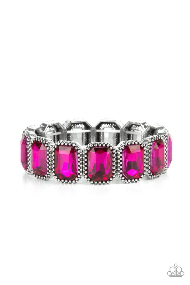 Paparazzi Bracelet ~ Studded Smolder - Pink