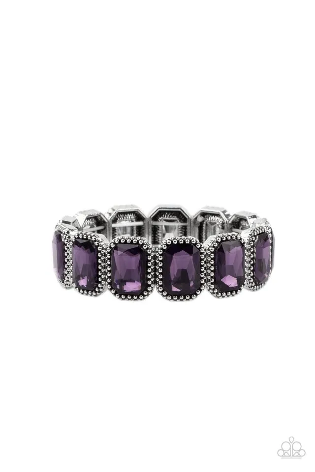 Paparazzi Bracelet ~ Studded Smolder - Purple