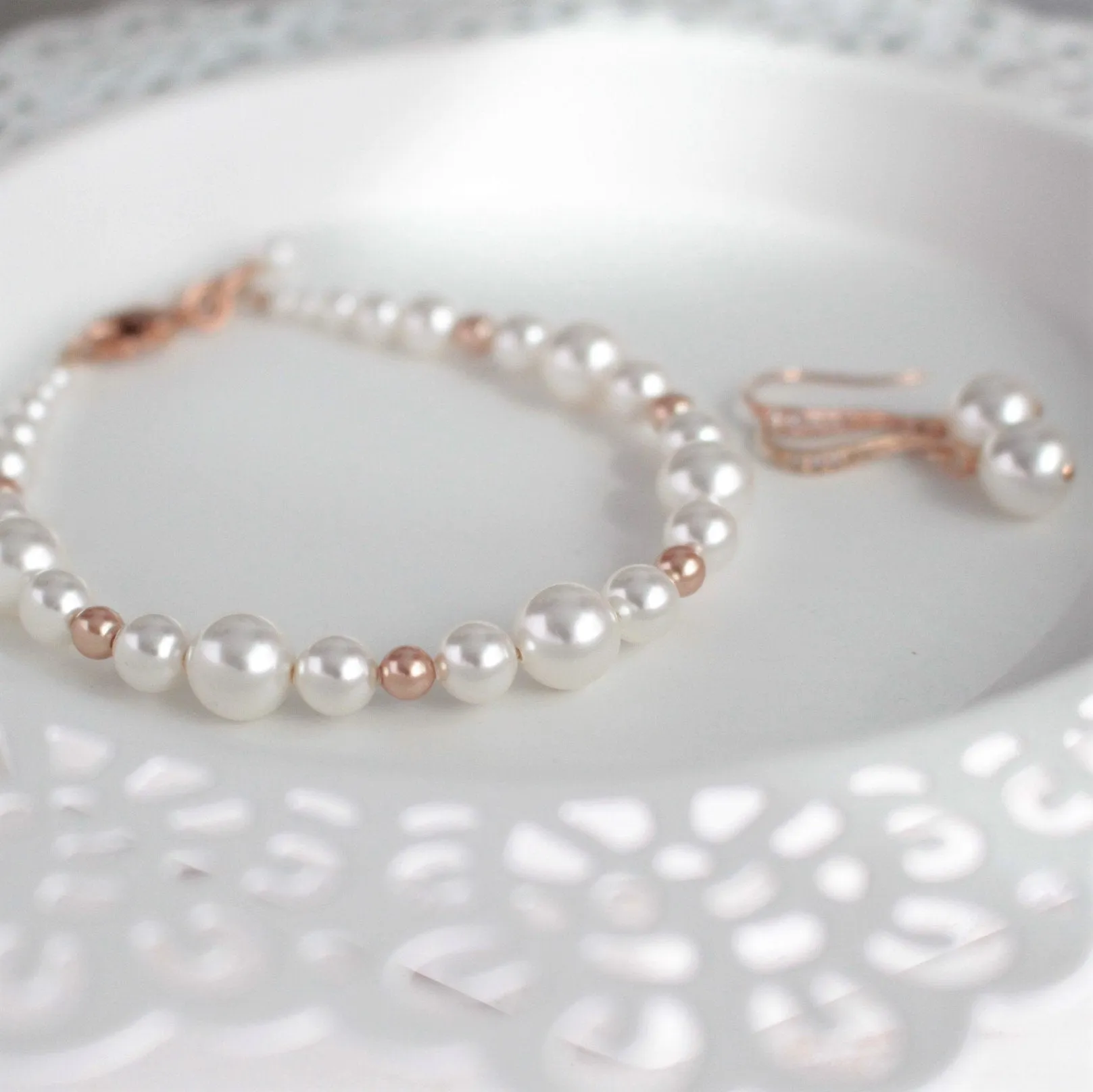 Pearl Bracelet & Earring Set