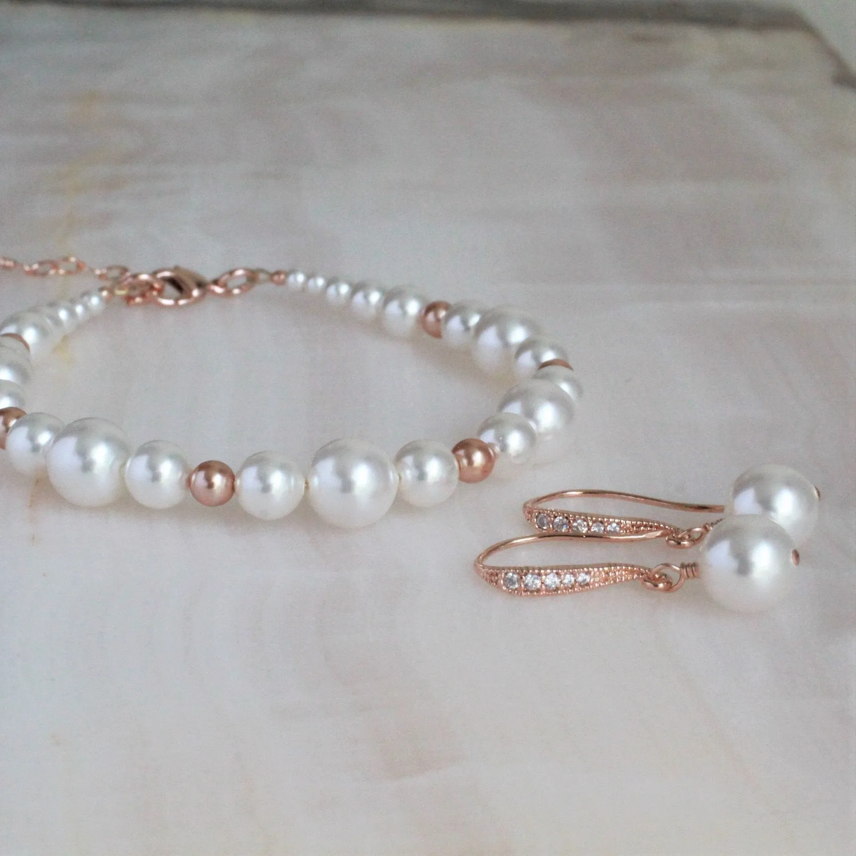 Pearl Bracelet & Earring Set