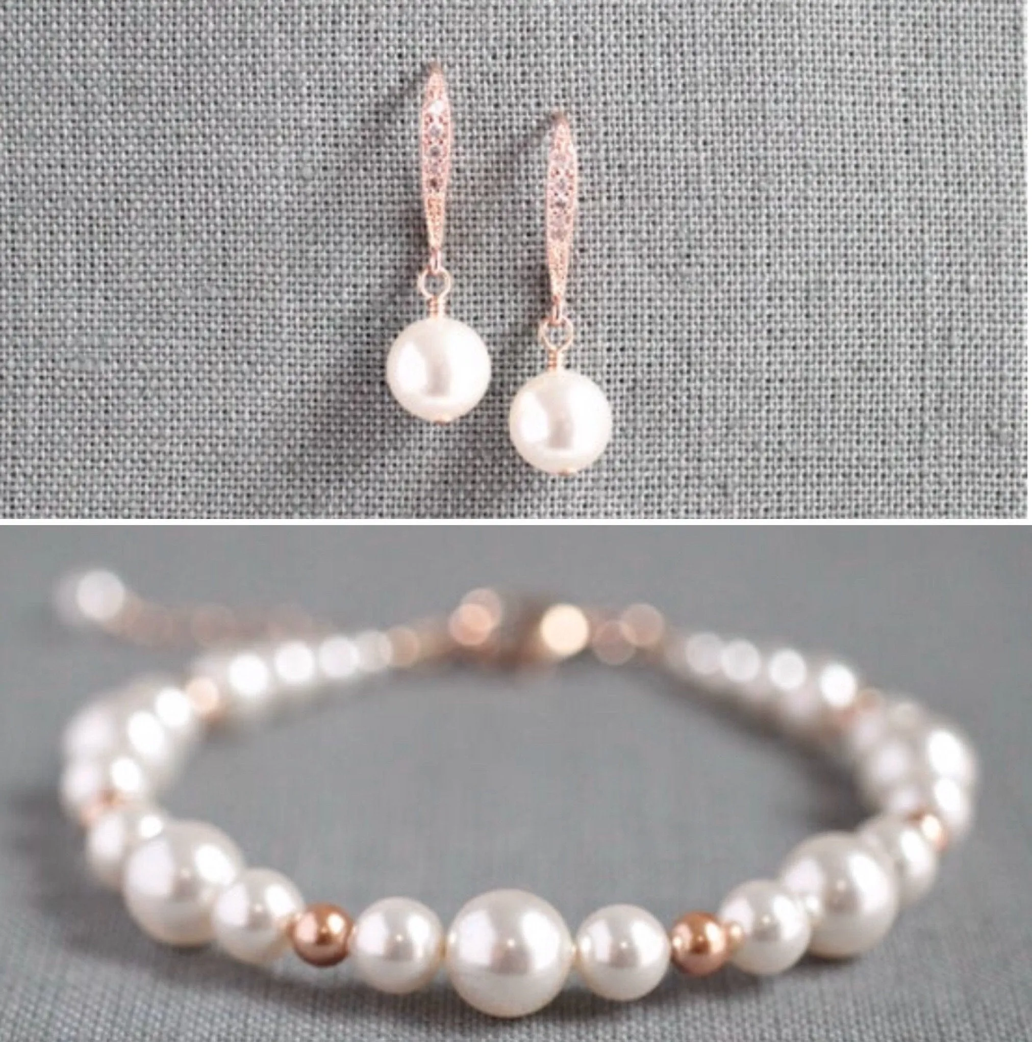 Pearl Bracelet & Earring Set