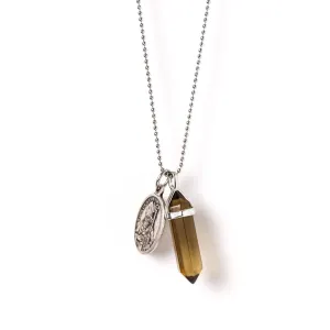 Pendant Necklace Silver | Smokey Quartz