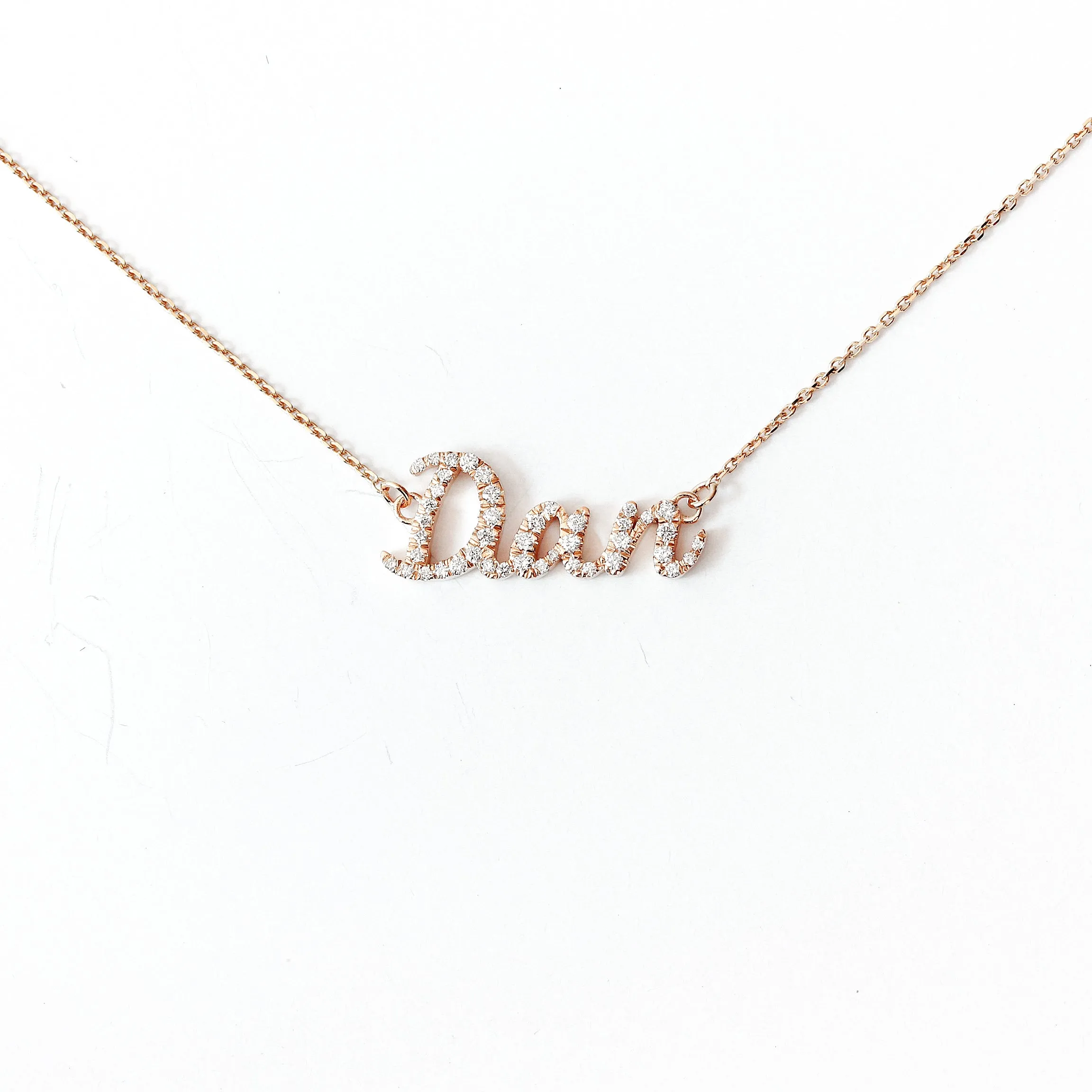 Personalized Name Necklace 14K Gold and Diamonds