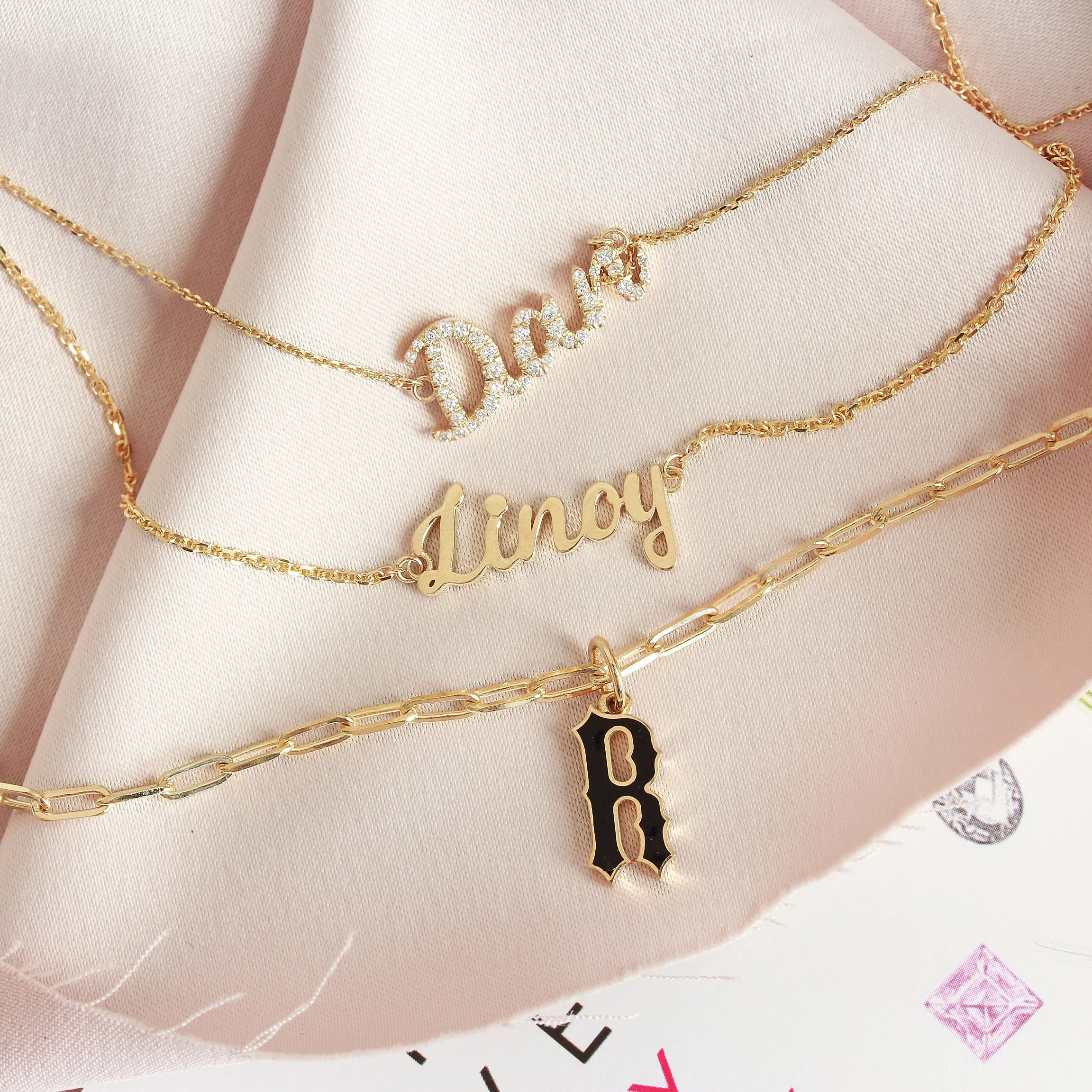 Personalized Name Necklace 14K Gold and Diamonds