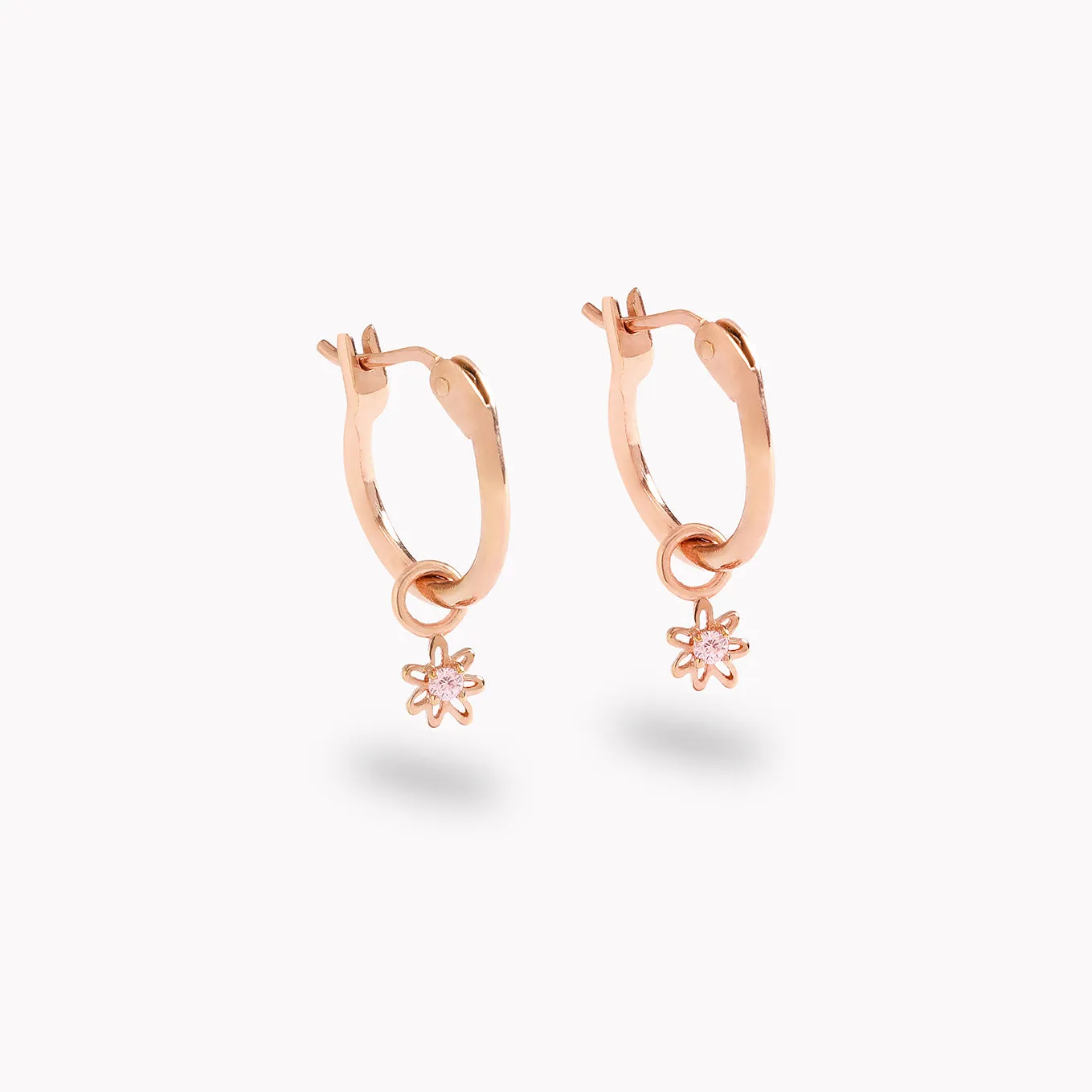 Petite Daisy Hoops - Rose Gold