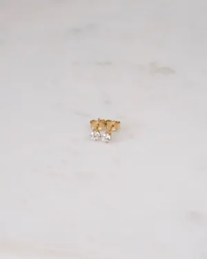 Petite White CZ Earrings