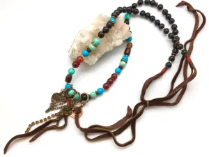 Peyote Bird Joy and Fortune Long Beaded Charm Necklace