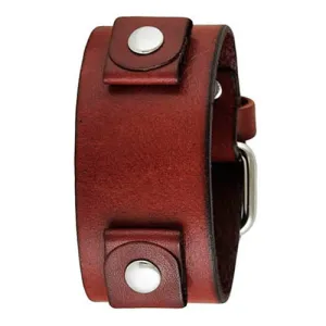 Red Leather Ladies Cuff