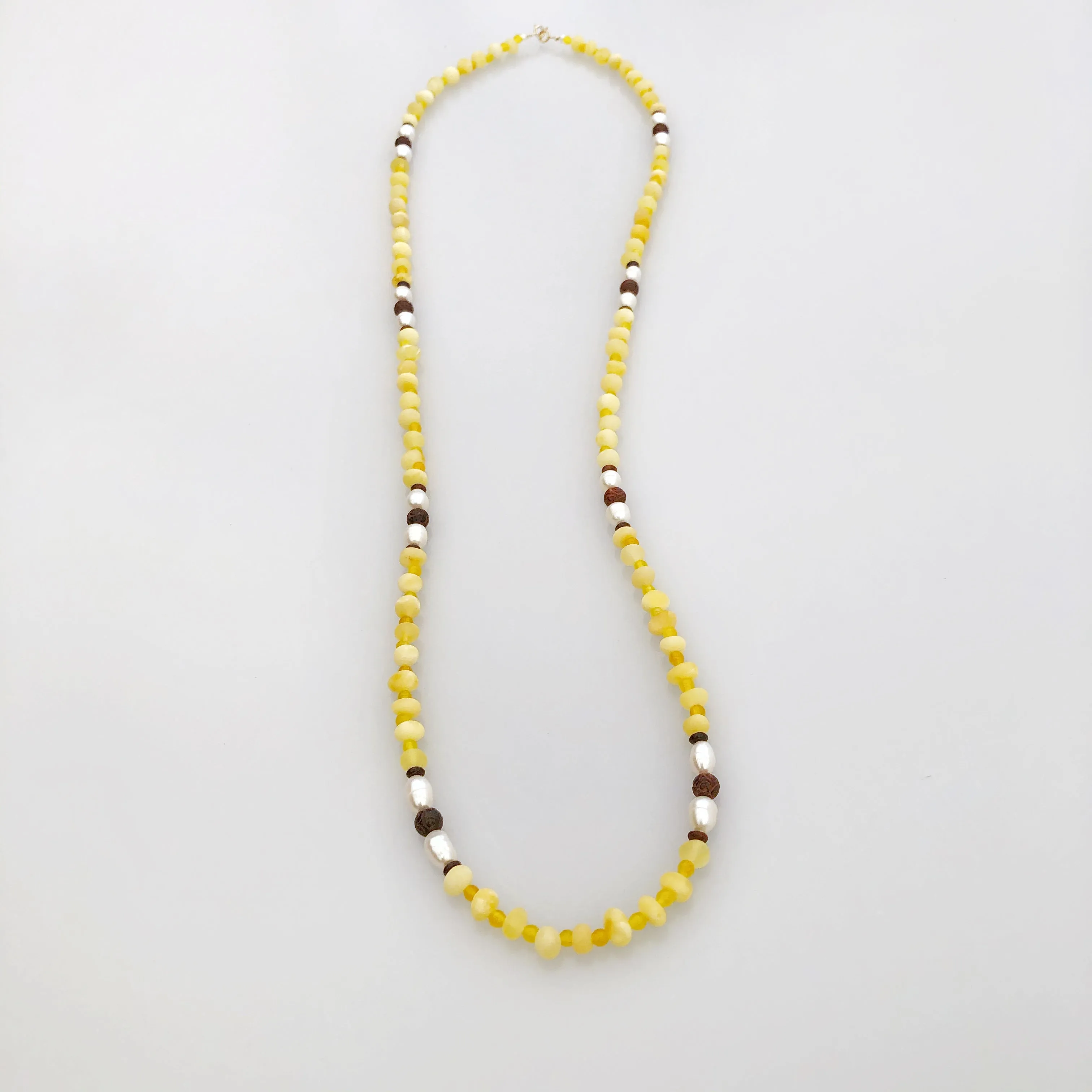 Return to Origin Beaded Amber Necklace 32 Inch