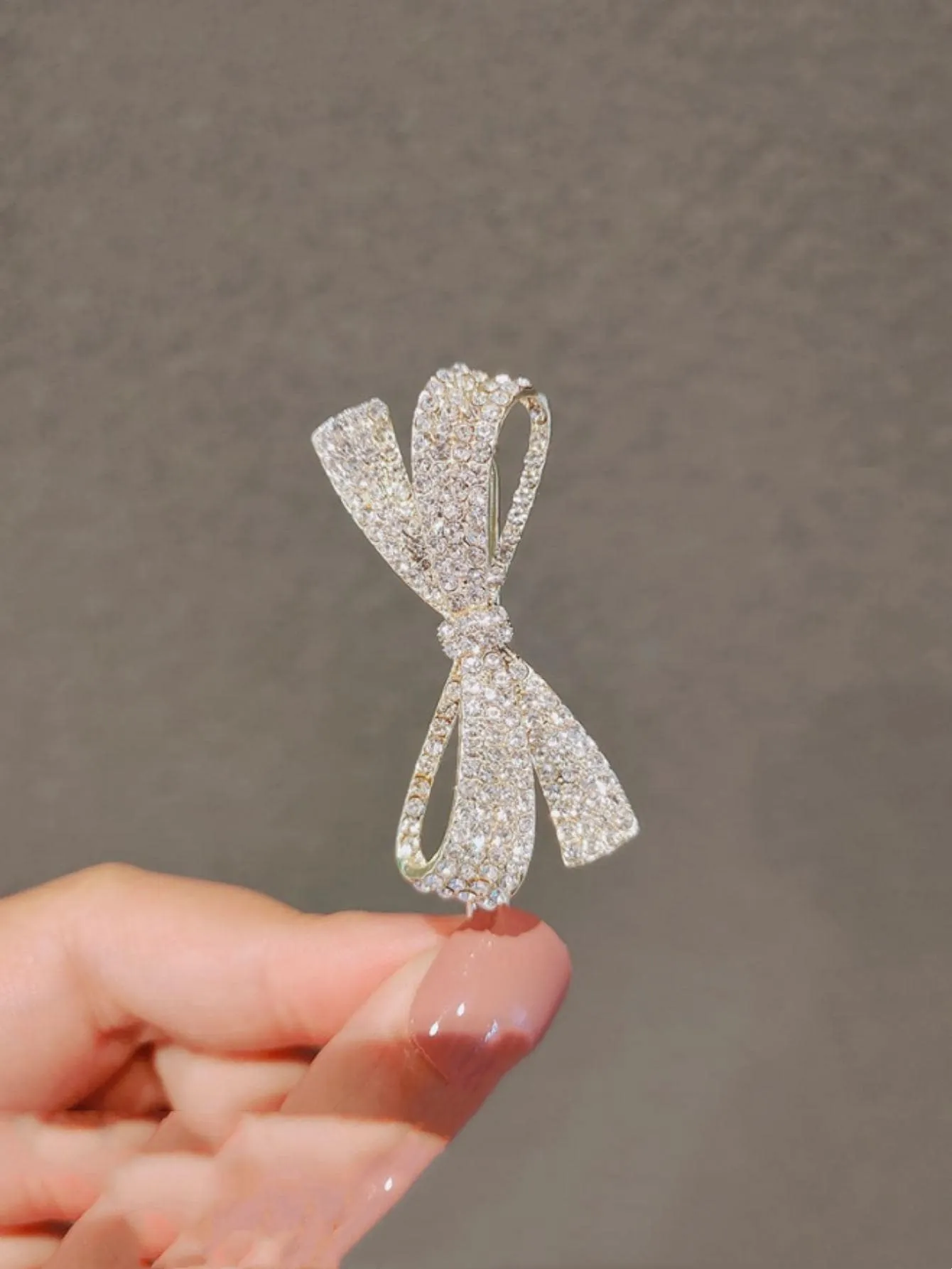 Rhinestone Bow Decor Minimalist Hair Clip for Women Barrette Styling Hair