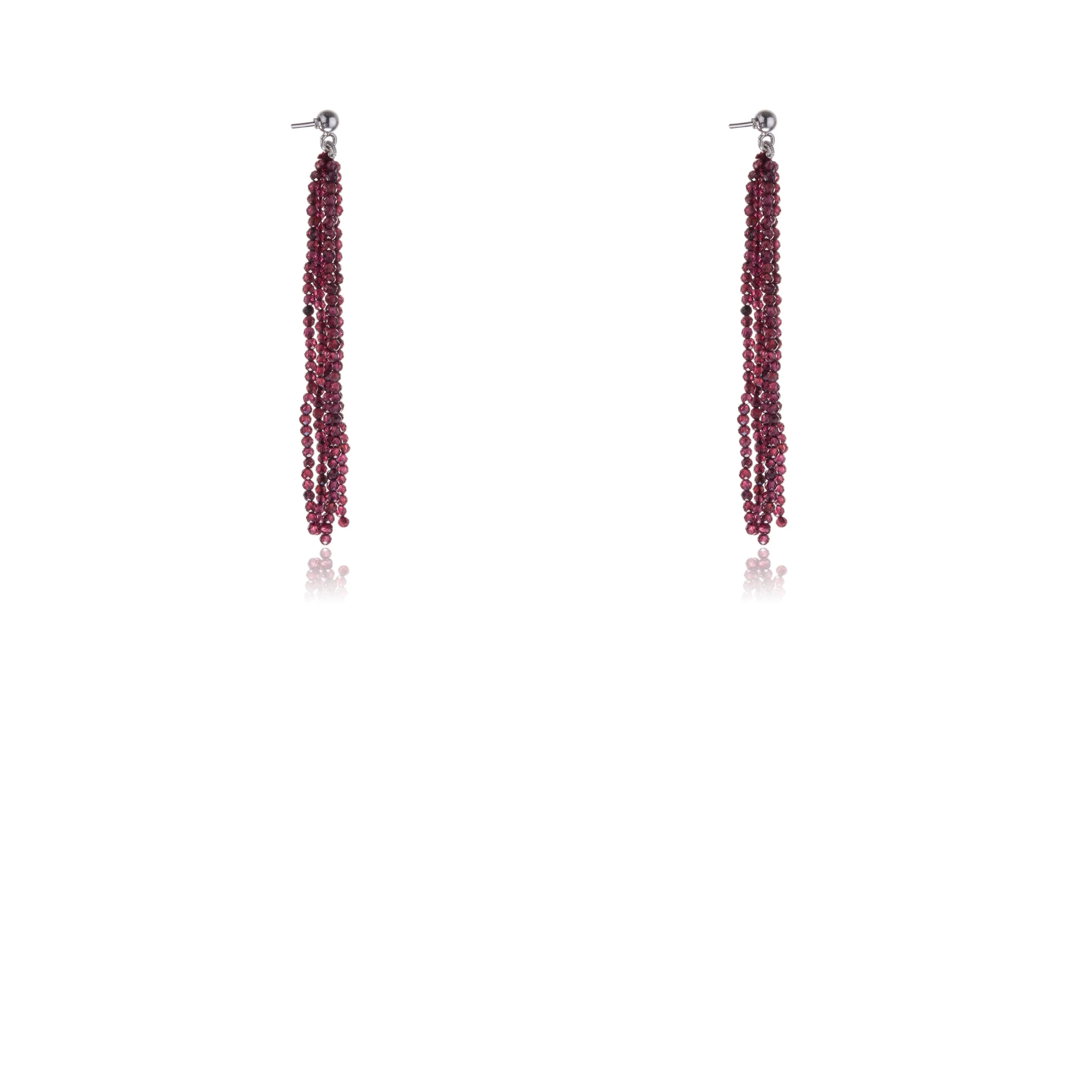 Ridhi Garnet Earrings, Sterling Silver