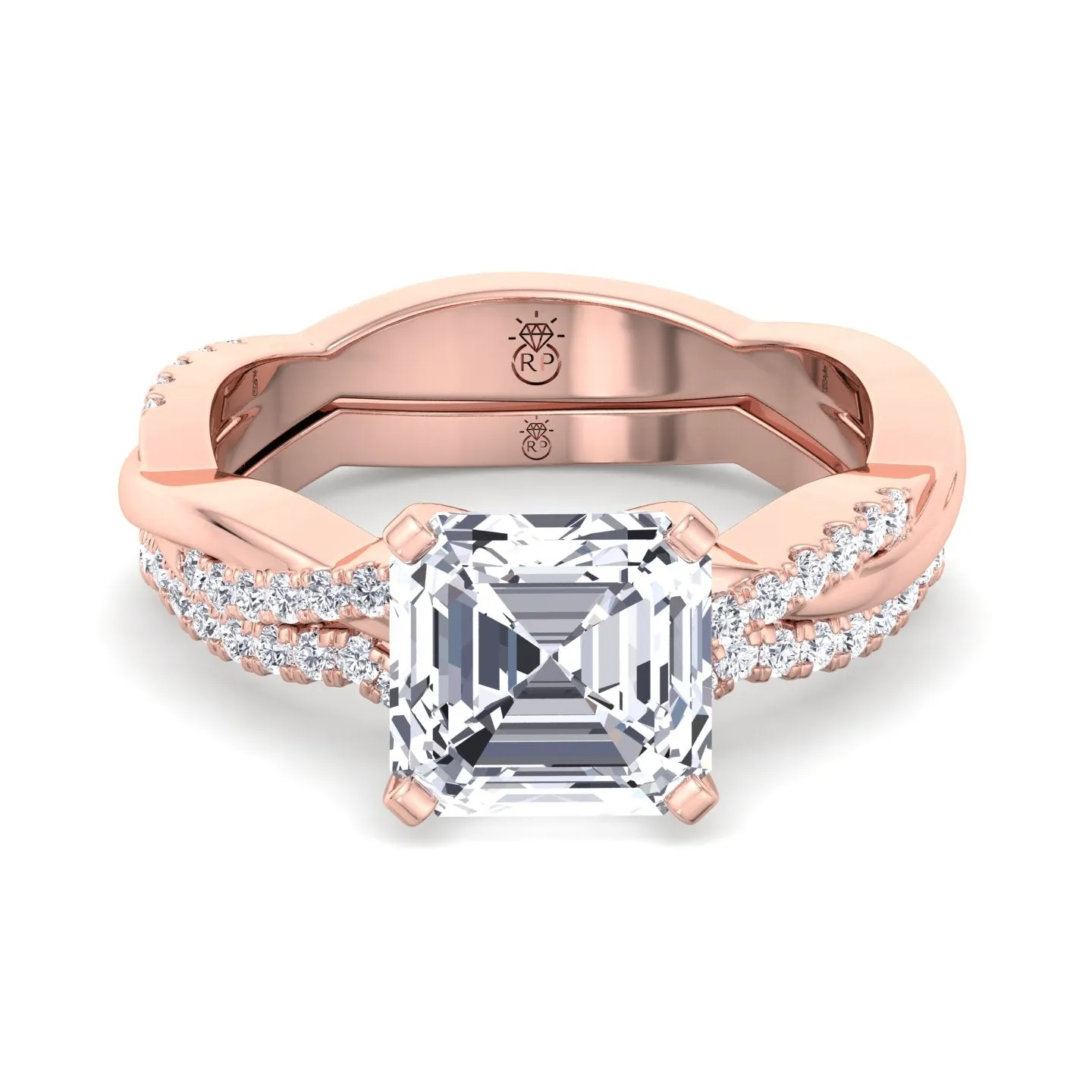 Rosa - Pave Wedding Band with Curve (0.19 CT)