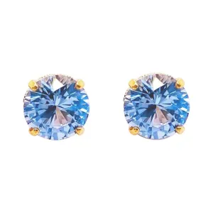 Round Aquamarine Stud Earrings