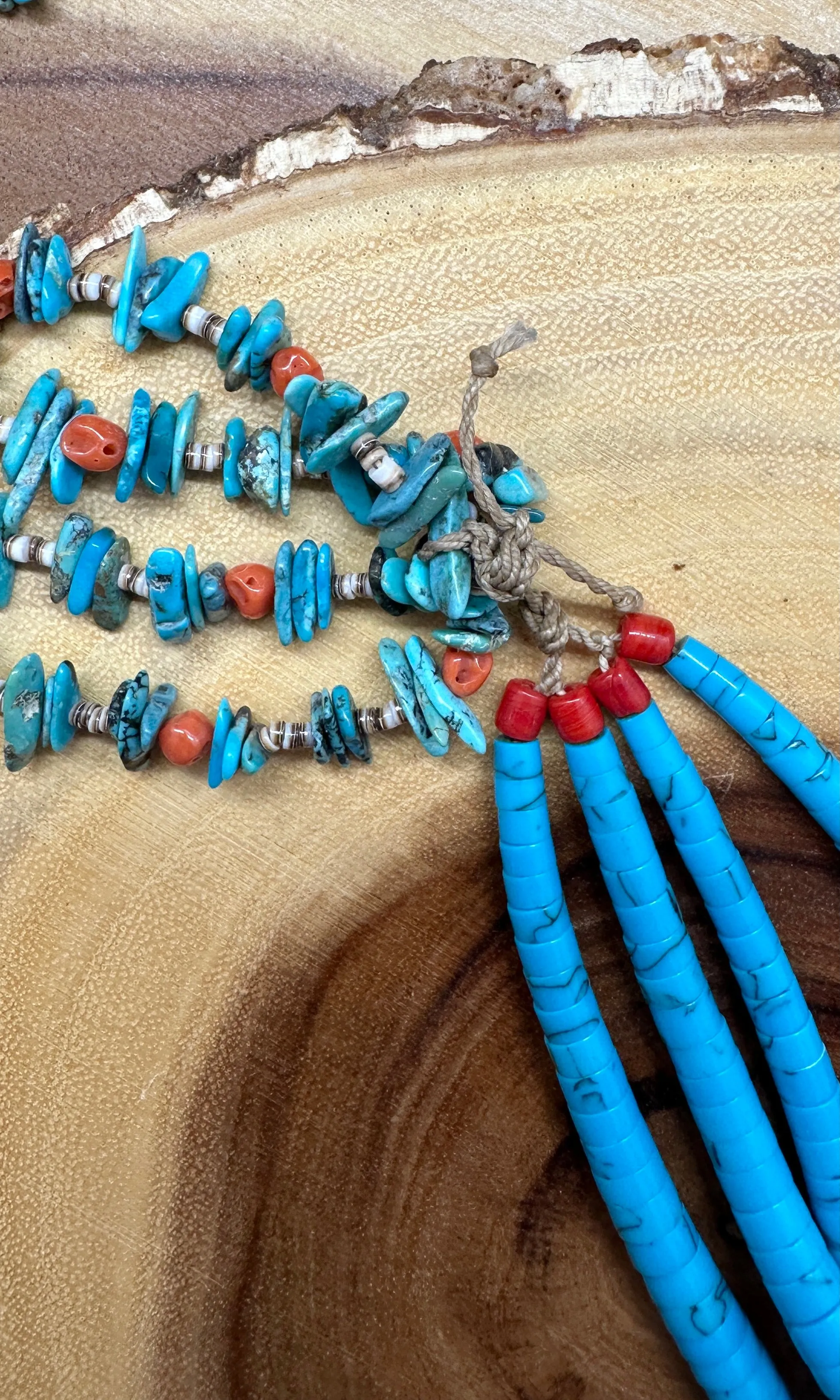 SANTO DOMINGO PUEBLO Turquoise & Spiny Oyster Jacla Necklace