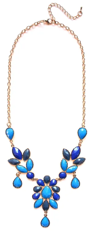 Shades of Blue Teardrop Leaf Necklace