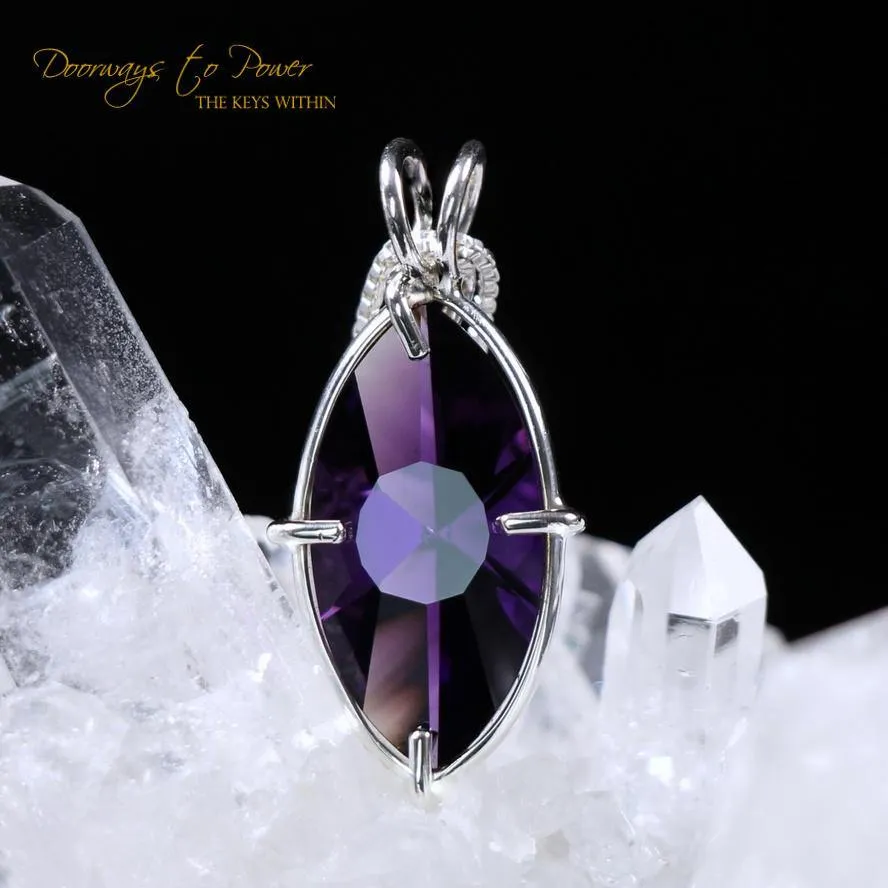 Siberian Purple Quartz Infinite Eye of Horus Pendant