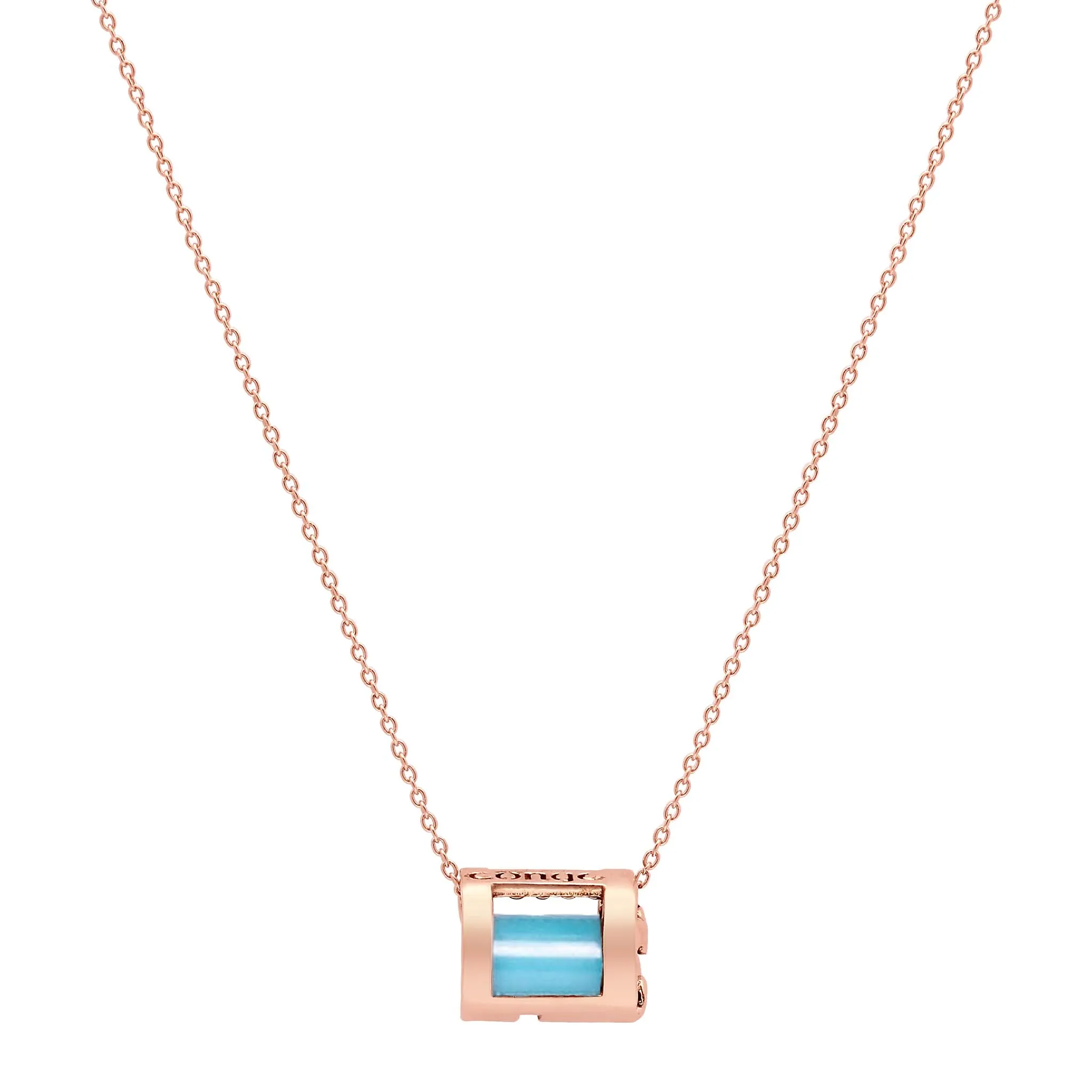 Signature Initials Necklace   Turquoise