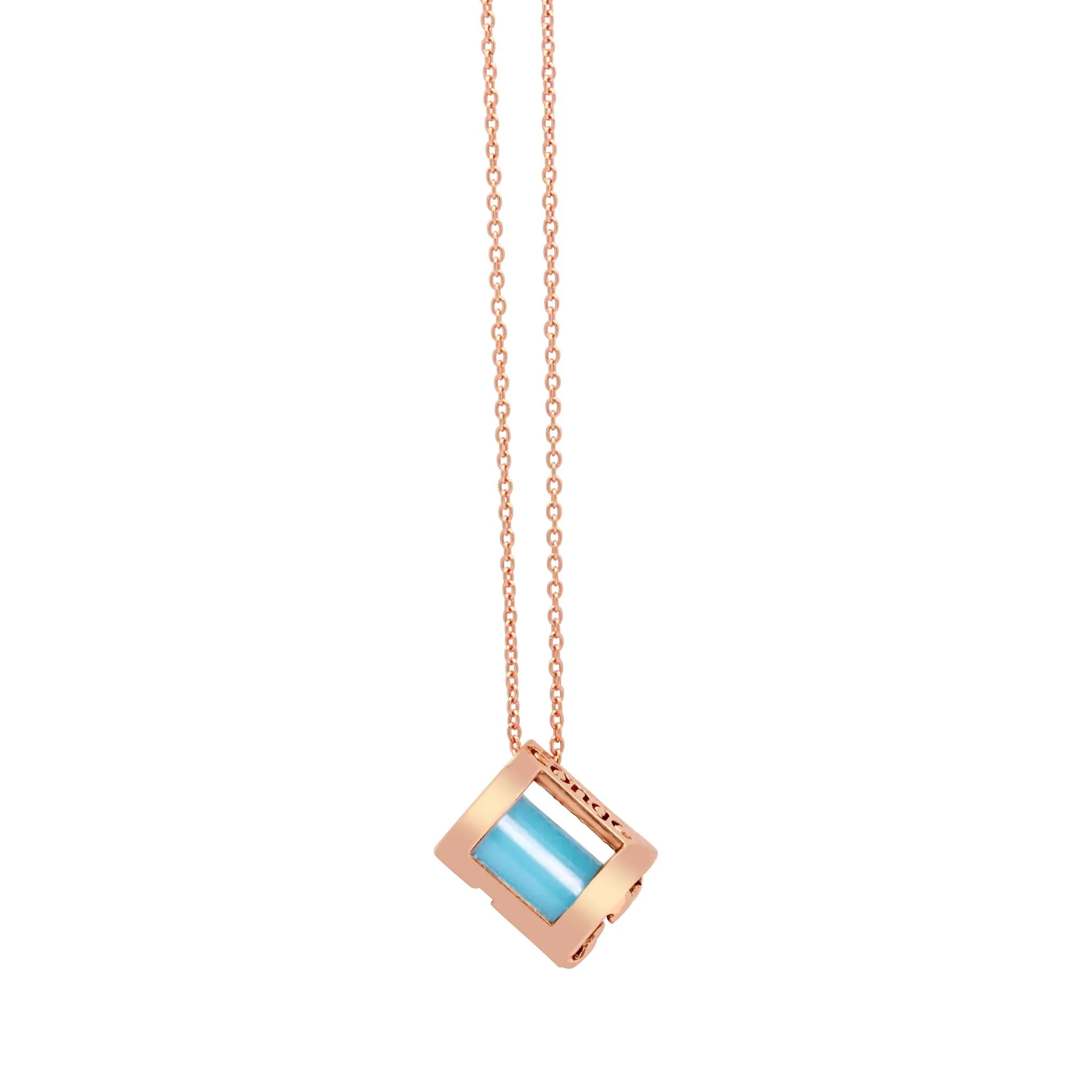 Signature Initials Necklace   Turquoise