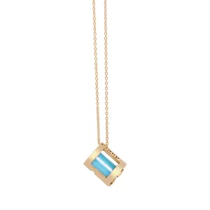 Signature Initials Necklace   Turquoise