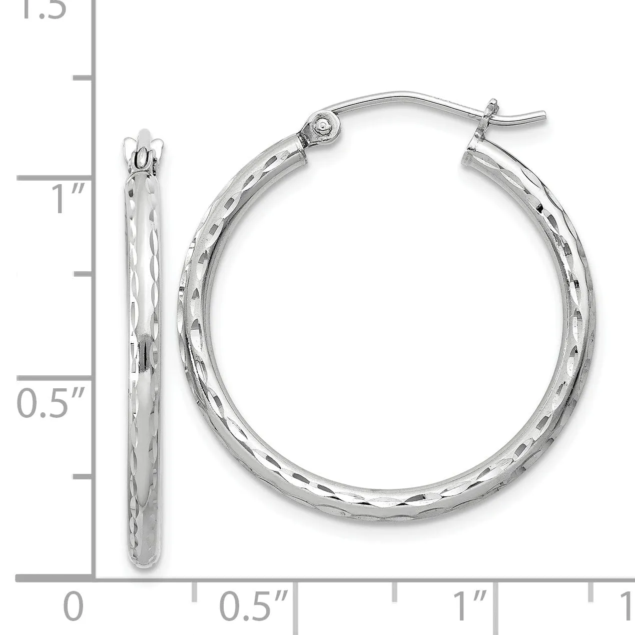 Silver Hollow D.C Round Hoop Wire Cluch Earring