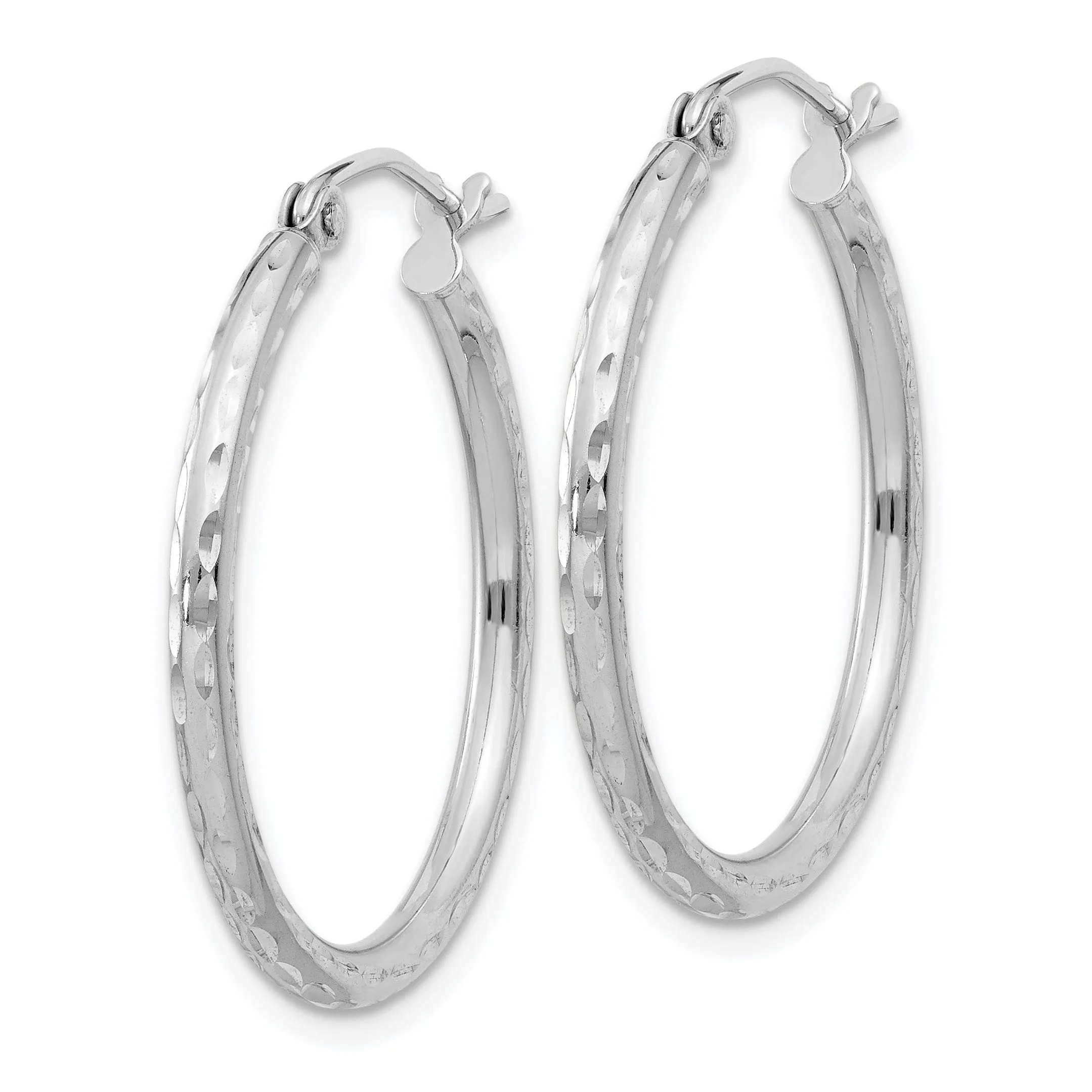 Silver Hollow D.C Round Hoop Wire Cluch Earring