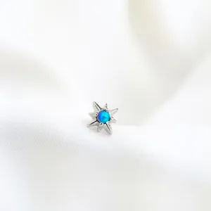 Silver Opal Supernova Stud