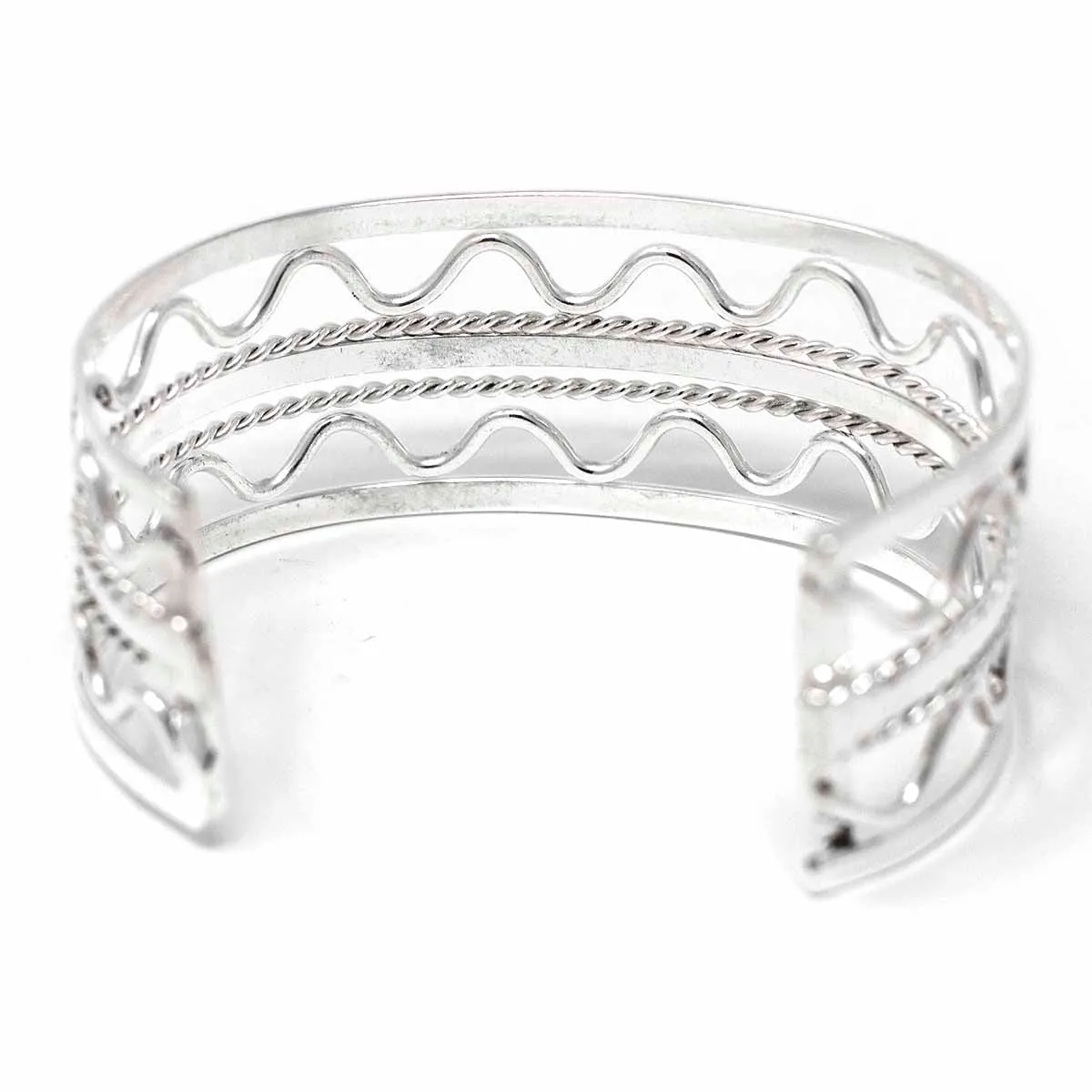 Silver Overlay Cuff Wave Artisana