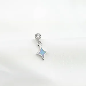 Silver Small Cosmic Opal Star Earpin