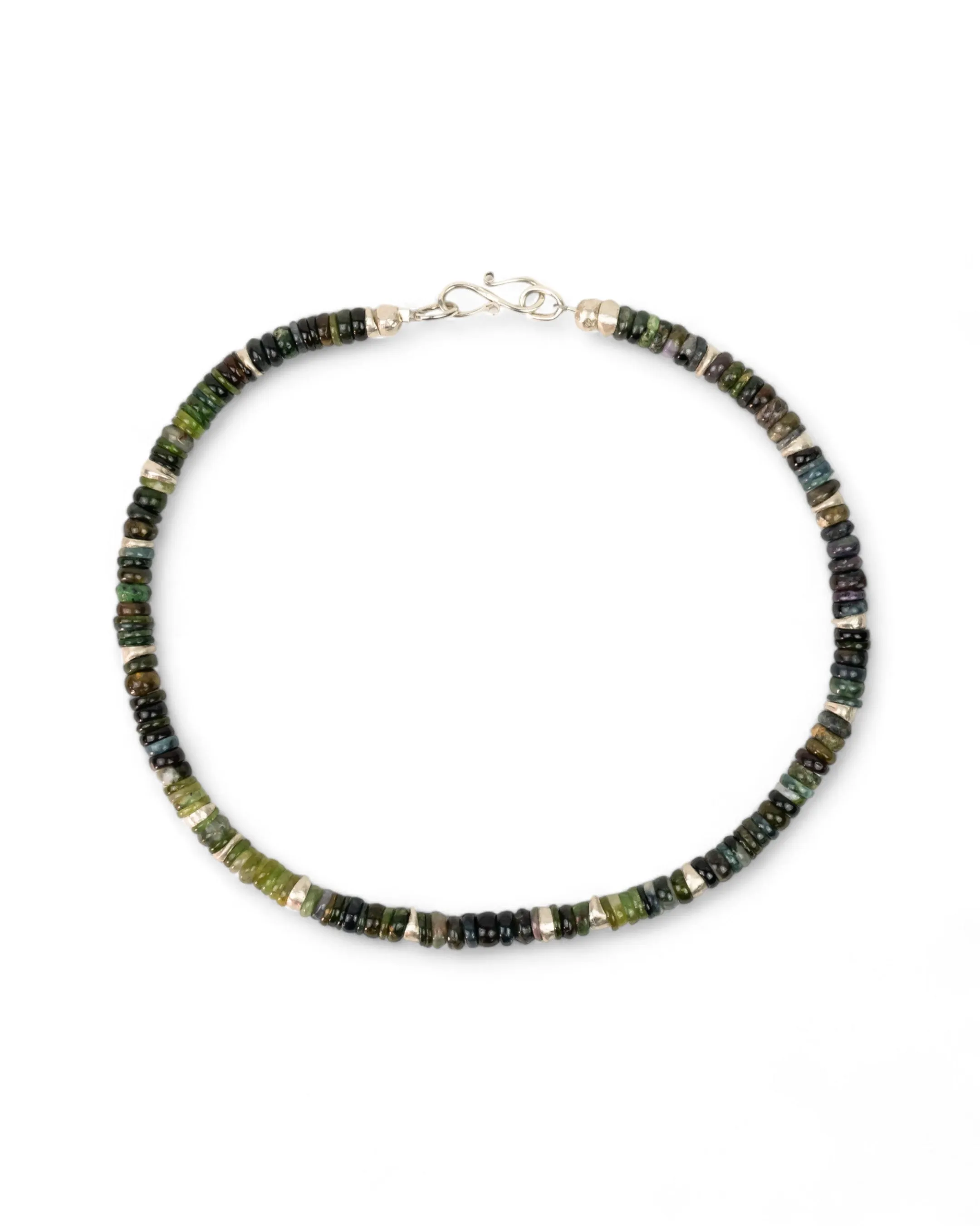 Silver Tourmaline Necklace (Green)