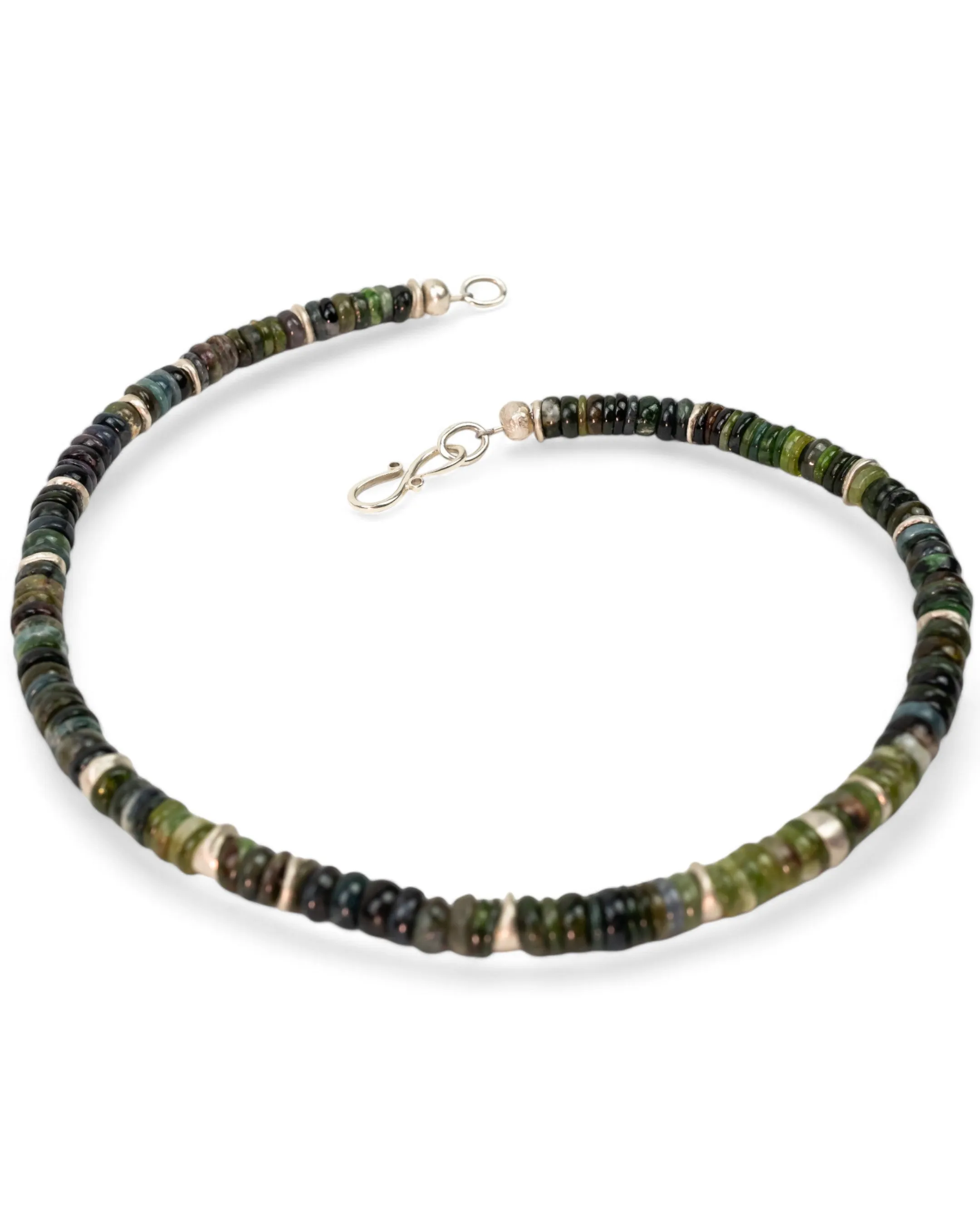 Silver Tourmaline Necklace (Green)