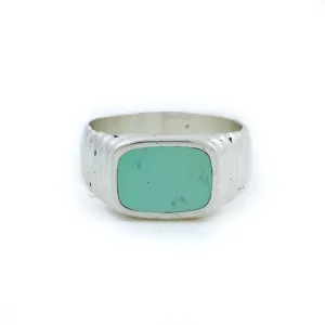 Silver x Mint Royston Turquoise Ridged Inlay