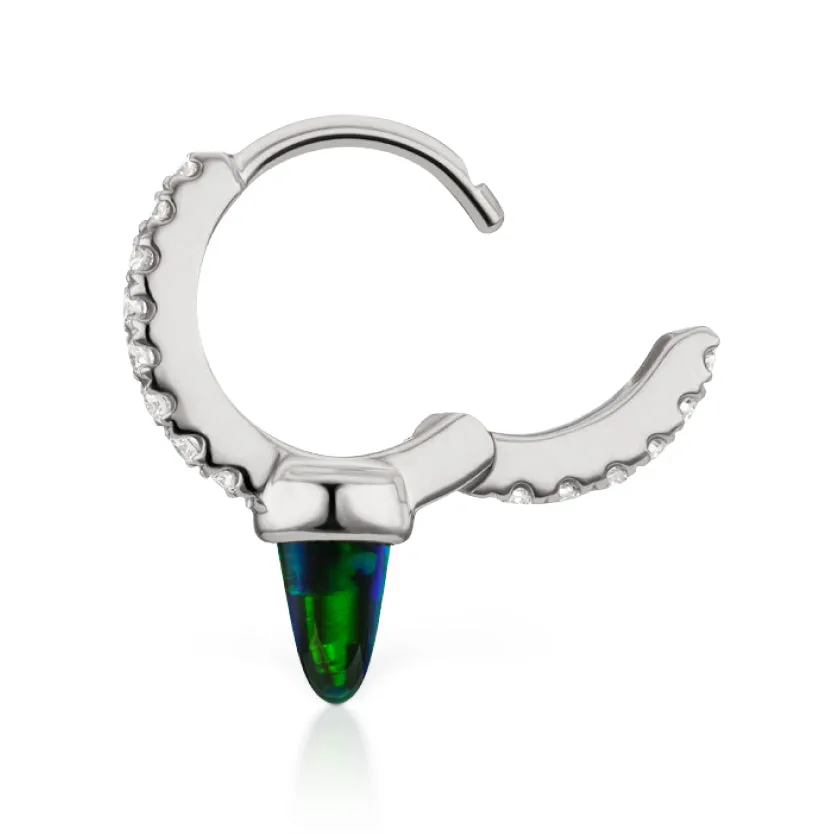 Single Opal Spike with DIAMONDS. Eternity Earring by Maria Tash in 18K White Gold