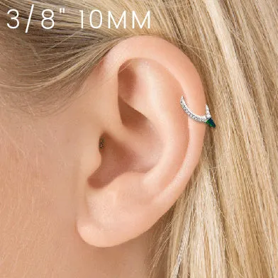 Single Opal Spike with DIAMONDS. Eternity Earring by Maria Tash in 18K White Gold