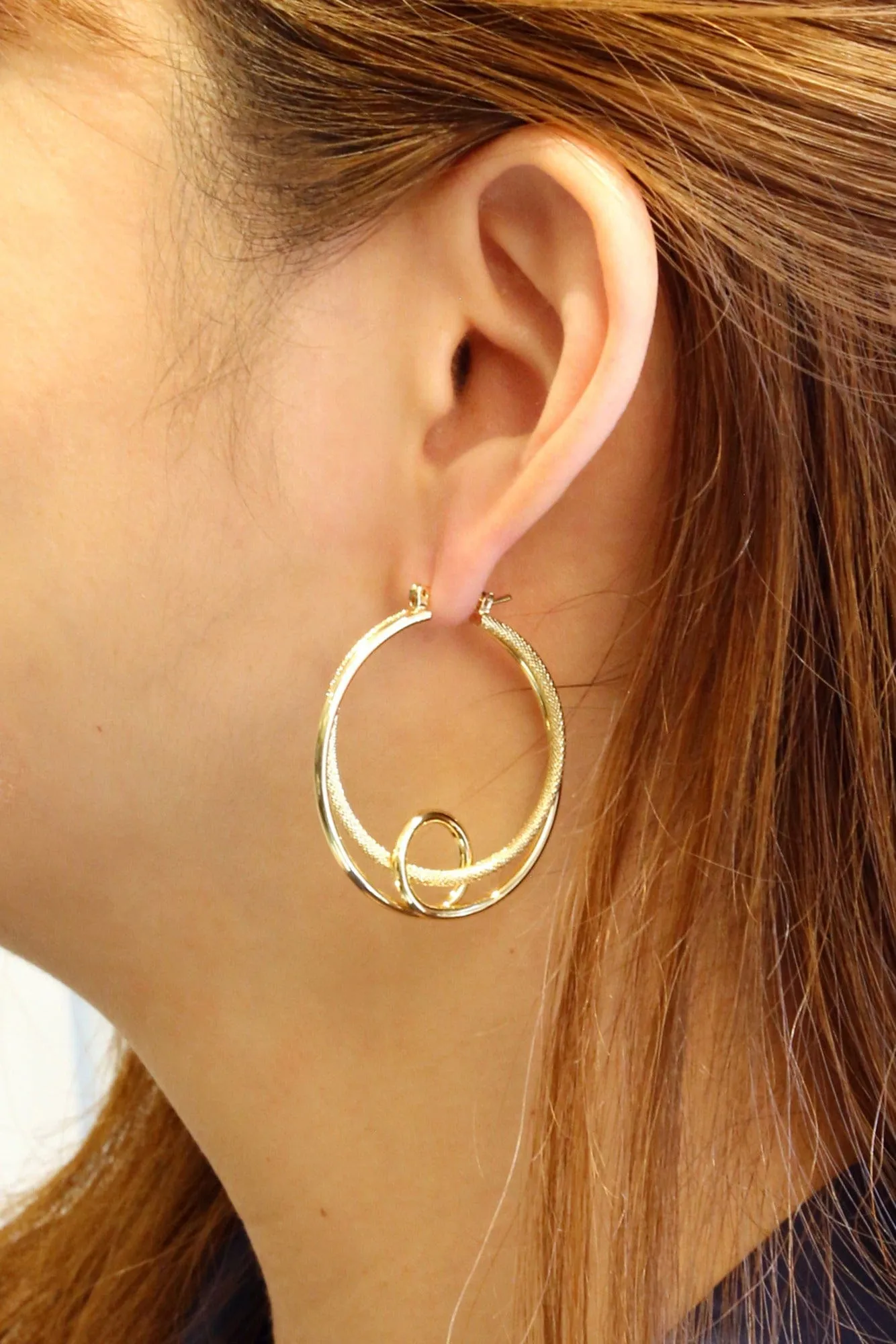 SJE310404 14K Dipped Pin Catch Hoop Earrings