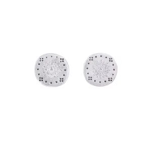 Small Cluster Stud Earrings with Diamonds by Adel Chefridi